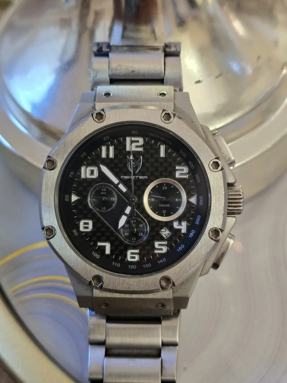Meister Ambassador Japan Movement Chronograph with Black Dial Stainless Steel